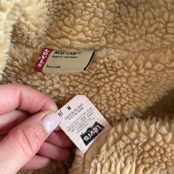 Levi’s Vintage Red Corduroy Sherpa Lined Jacket Button-Up Collar Heavy Y2K - Picture 7 of 7